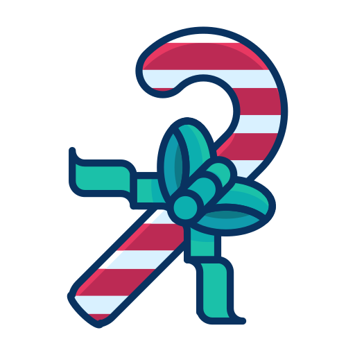 Bow, candy, cane, ribbon, sweets icon