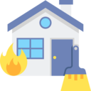 house,security,architecture and city,home,architecture,nature,furniture and household,fire,brush,flame,burning,repair,broom,burn,element,damage,burning house