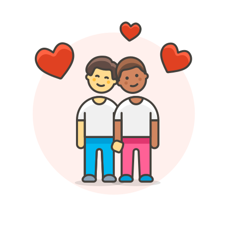 Couple, gay, head, to icon