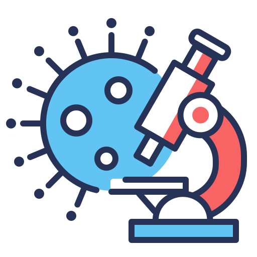 Coronavirus, laboratory, microscope, virus icon