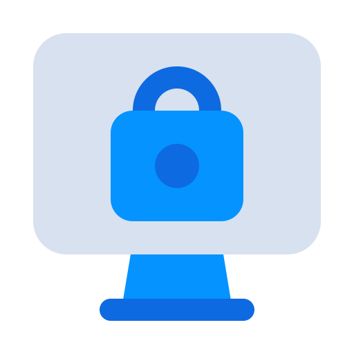 Computer, internet, lock, locked, security, technology, tv icon