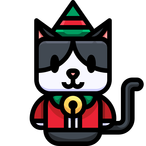 Cat, holiday, celebrate, festive, kitty icon