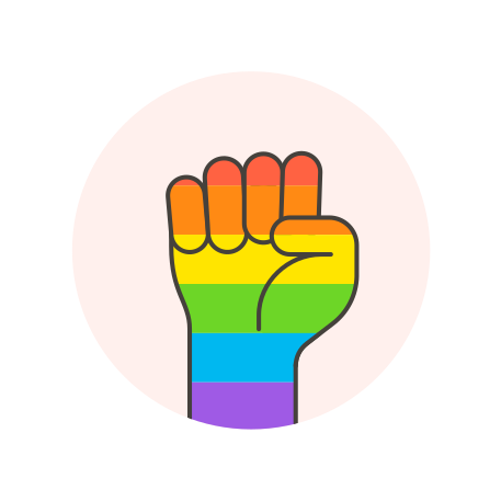 Fist, flag, hand, lgbtq icon