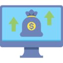 money,business and finance,money bag,investment,business,ui,electronics,interface,computer,banking,cash,arrows,profit,monitor,online,dollar symbol,up arrows