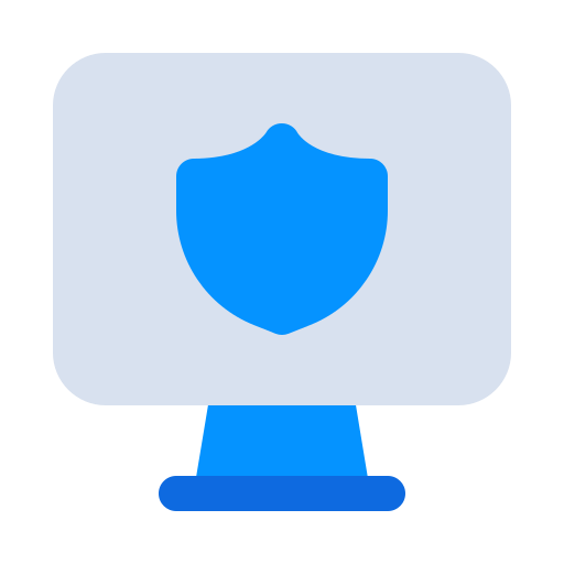 Computer, internet, security, shield, technology, television, tv icon