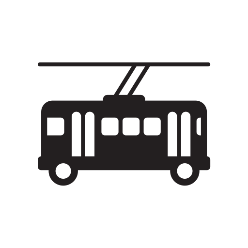 Bus, train, tram, transport, transportation, trolley, trolleybus icon