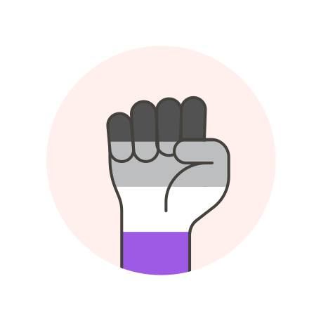 Asexual, fist, hand icon