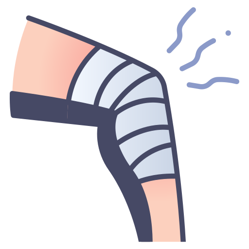 Accident, injury, knee, leg, medical, pain, treatment icon