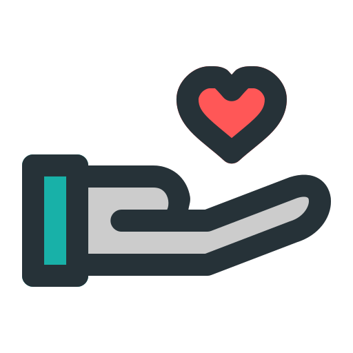 Care, hand, heart, love, medical icon