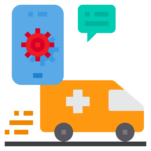 Ambulance, call, emergency, hospital, medical, smartphone icon