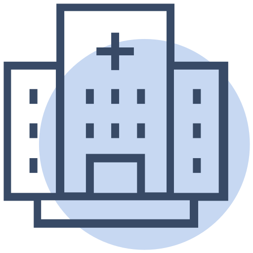 Building, clinic, corona, coronavirus, hospital, medical, virus icon