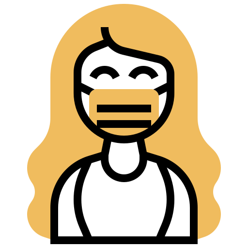 Coronavirus, covid, hygiene, mask, medical, protection, woman icon