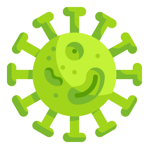 Bacteria, cell, diagnosis, medical, prohibition, science, virus icon
