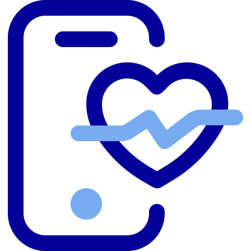 Heartbeat, heart, health, pulse, smartphone, medical, rate icon