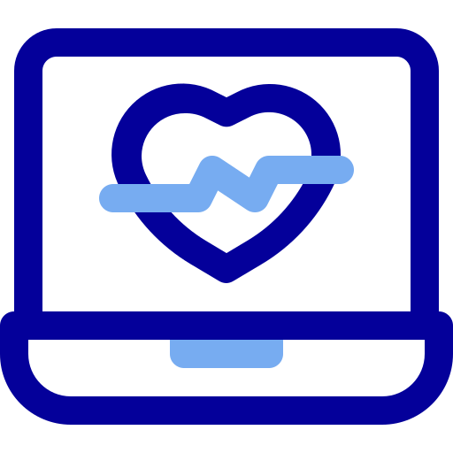 Heartbeat, heart, health, pulse, laptop, medical, rate icon