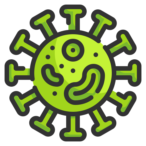 Bacteria, cell, diagnosis, medical, prohibition, science, virus icon