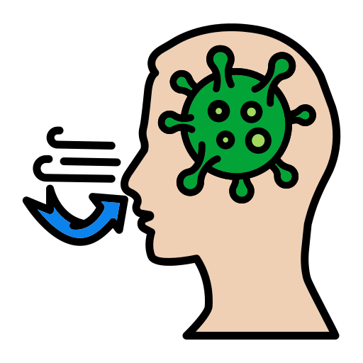 Allergy, breathing, coronavirus, covid, difficulty, human, medical icon
