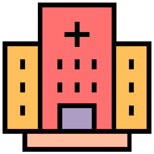 Building, clinic, corona, coronavirus, hospital, medical, virus icon