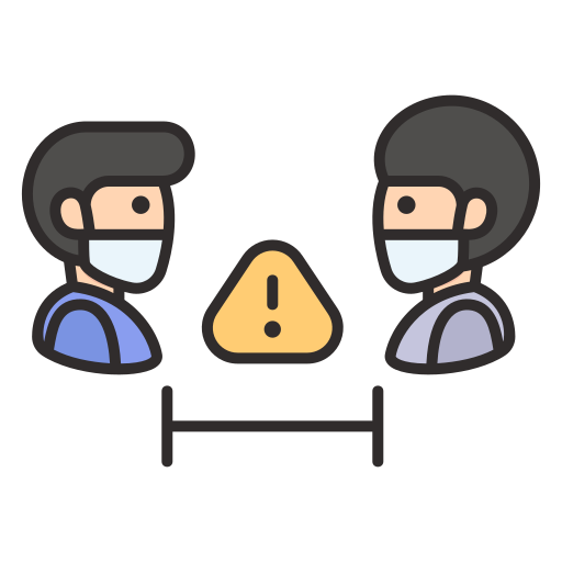 Coronavirus, distance, medical, outbreak, safedistance, sick, virus icon