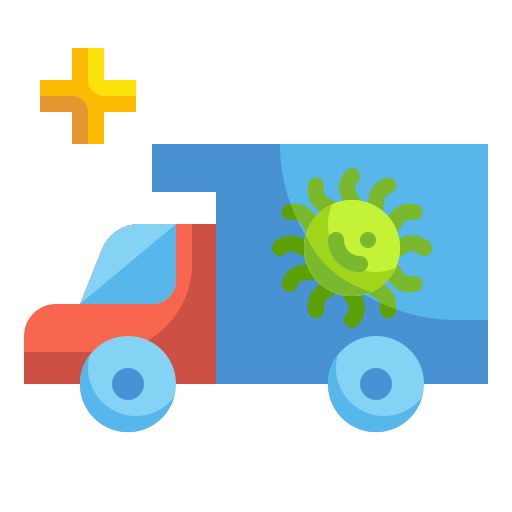 Ambulance, automobile, emergency, hospital, medical, transportation, vehicle icon
