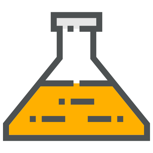 Coronavirus, erlenmeyer, flask, laboratory, research, science, virus icon
