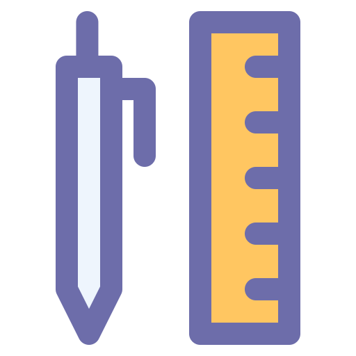 Equipment, pen, ruler, write icon