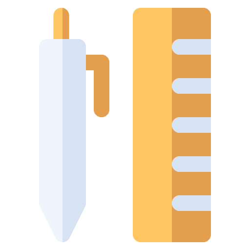 Equipment, pen, ruler, write icon
