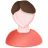 Male, red, user, white icon