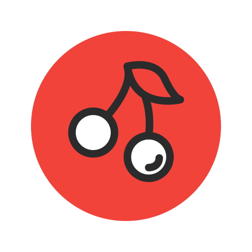 Cherry, fresh, fruit, red, vegetable, vegetarian icon