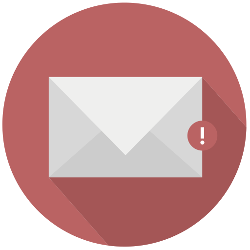 Mail, red, warning icon