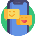 ui,interface,smartphone,speech bubble,conversation,communications,chat,cellphone,message,messages,smileys,comment,bubble speech,chat bubble,satisfaction,mobilephone,smiley,happiness
