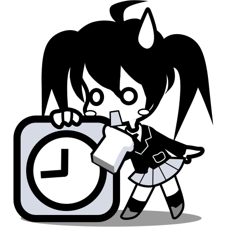 Clock, alarm, time, timer, watch, cartoon, japanese icon