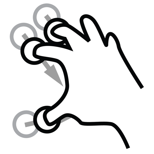 Finger, gestureworks, scale, three icon