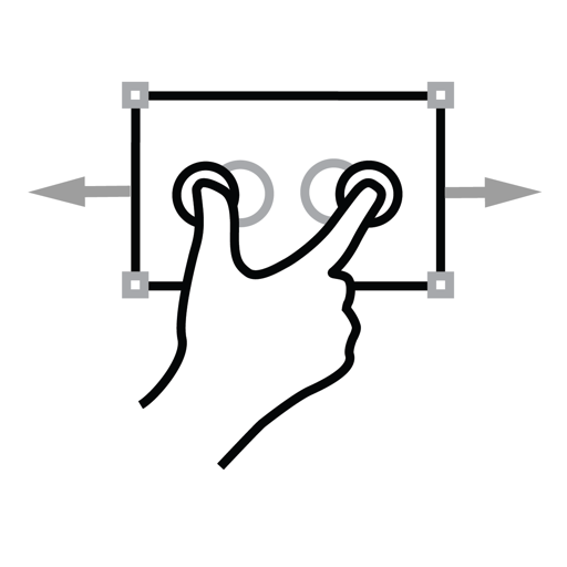 Finger, gestureworks, horizontal, scale, two icon
