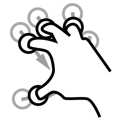 Finger, five, gestureworks, scale icon