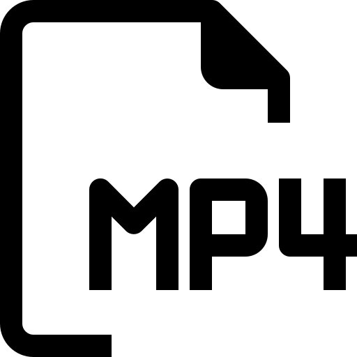 App, essential, file, format, mp4, object, ui icon