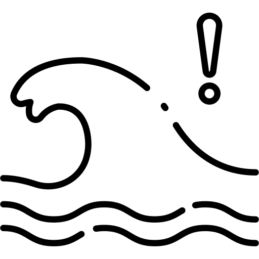 Disaster, earthquake, flood, sea, tsunami, water, wave icon