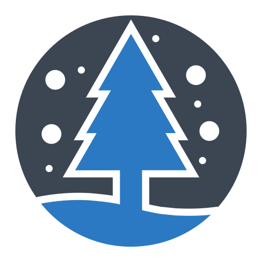 Globe, snow, tree, winter icon