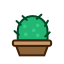 Cactus tree flat icon 64x64