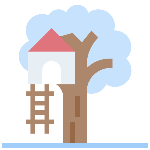 Buildings, construction, home, house, property, tree icon