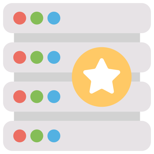 Best, hosting, server, star, web icon