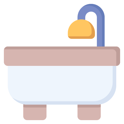 Bathroom, bathtub, bubble, foam, water icon