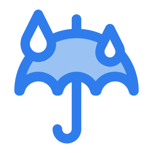 Drops, forecast, rain, rainy, umbrella, water, weather icon