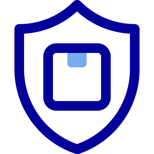 Insurance, care, protect, box, delivery, shipment, product icon