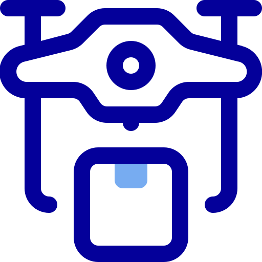 Drone, delivery, box, flight, control, robot, package icon