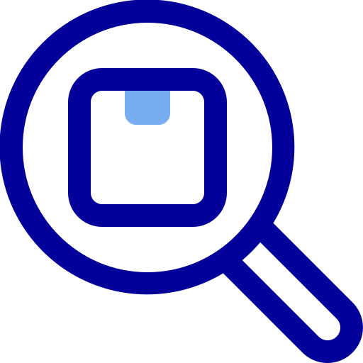 Search, box, package, product, scan, find, order icon