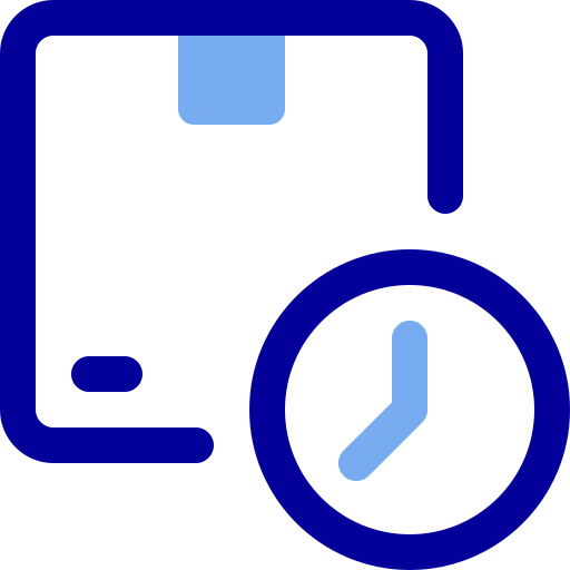 Delivery, package, time, box, service, wait, shipment icon