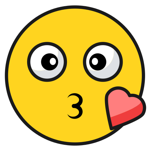 Emoji, emoticon, heart, kiss icon