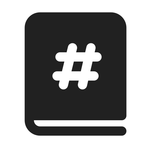 Ic, fluent, book, number, filled icon