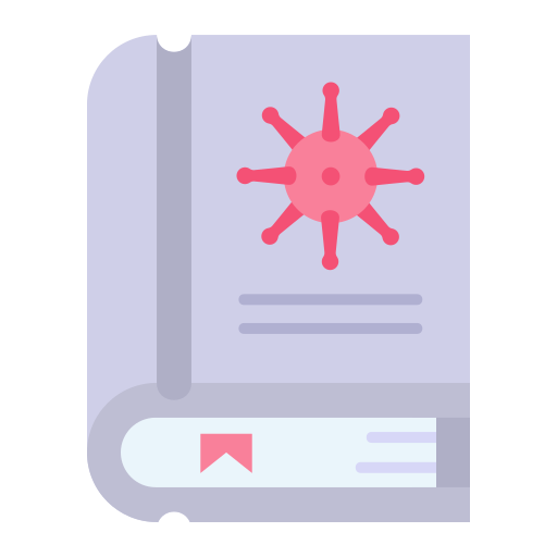 Bacteria, book, coronavirus, covid, education, research, virus icon